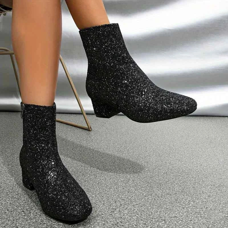 Glitzer Stiefeletten