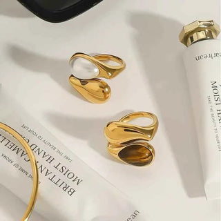 Goldring Mit Perle - Cecile LavelleBraune Perle