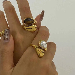 Goldring Mit Perle - Cecile LavelleBraune Perle