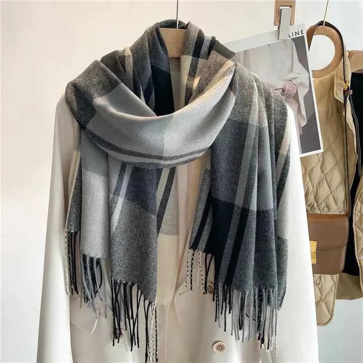 Large Plaid Scarf
