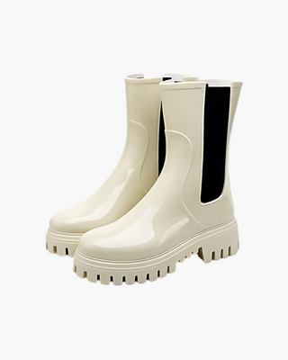 Gummistiefel Damen Chelsea in Beige