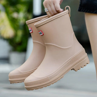 Gummistiefel Damen Mittelhoch in Erdigbraun