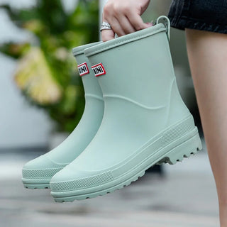 Gummistiefel Damen Mittelhoch in Grün