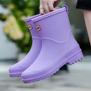 Gummistiefel Damen Mittelhoch in Lila