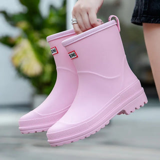 Gummistiefel Damen Mittelhoch in Rosa