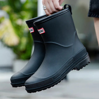 Gummistiefel Damen Mittelhoch in Schwarz