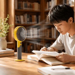 Handventilator tragbar USB mit Standfuß - Cecile LavelleGelb