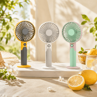 Handventilator tragbar USB mit Standfuß - Cecile LavelleGelb