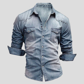 Hemd Herren Langarm Slim Fit in Hellblau