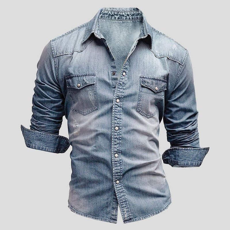 Herreskjorte med lange ærmer, slim fit