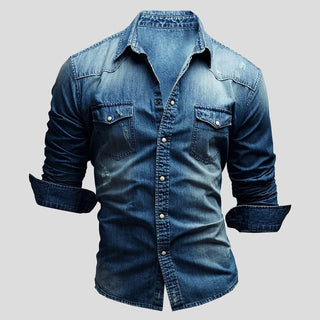Hemd Herren Langarm Slim Fit - Cecile LavelleDunkelblau