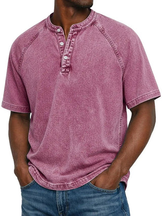 Henley Shirt Herren Kurzarm im Vintage-Look - Cecile LavelleRosa