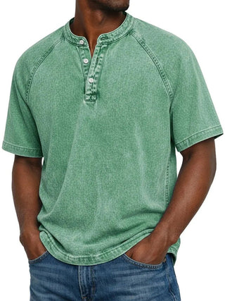 Henley Shirt Herren Kurzarm im Vintage-Look - Cecile LavelleGrün