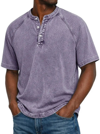 Henley Shirt Herren Kurzarm im Vintage-Look - Cecile LavelleLila