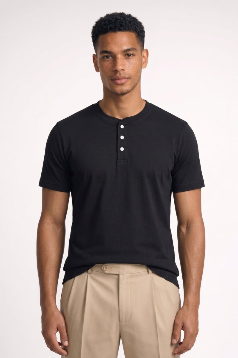 Henley T-Shirt Men’s Short Sleeve Basic