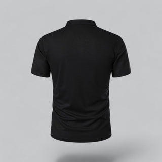 Henley T-Shirt Herren Kurzarm Stehkragen - Cecile LavelleRot