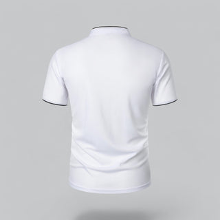 Henley T-Shirt Herren Kurzarm Stehkragen - Cecile LavelleRot