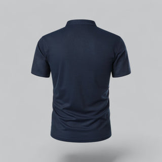 Henley T-Shirt Herren Kurzarm Stehkragen - Cecile LavelleRot