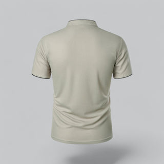 Henley T-Shirt Herren Kurzarm Stehkragen - Cecile LavelleRot