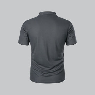 Henley T-Shirt Herren Kurzarm Stehkragen - Cecile LavelleRot