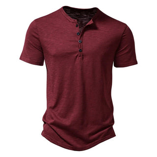 Henley T-Shirt Herren Kurzarm - Cecile LavelleWeinrot