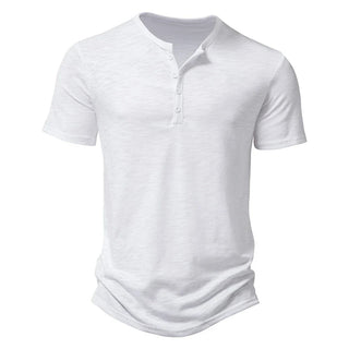 Henley T-Shirt Herren Kurzarm - Cecile LavelleWeiß