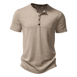 Henley T-Shirt Herren Kurzarm - Cecile LavelleKhaki