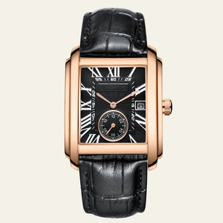 Herren Armbanduhr Rechteckig Elegant - Cecile LavelleGold - Schwarz