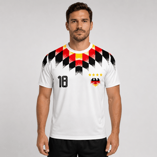 Herren Deutschland Trikot Fußball WM Sterne - Cecile LavelleWeiß