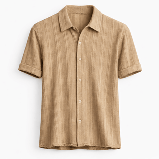 Herren Hemd mit Kragen und Knopfleiste - Cecile LavelleBeige