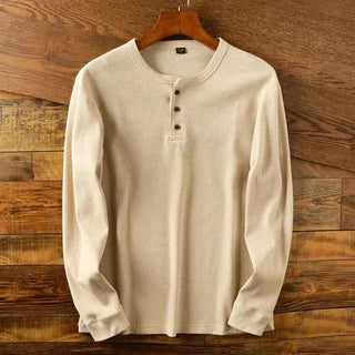 Herren Henley Hemd - Cecile LavelleBeige