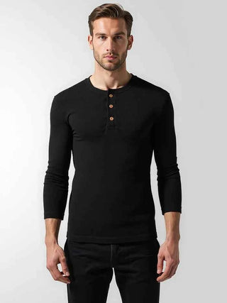 Herren Henley Hemd - Cecile LavelleSchwarz