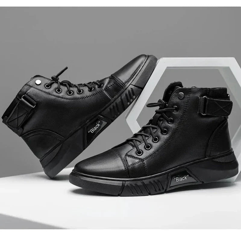 Herren High Top Schuhe Mit Reißverschluss Und Schnürung