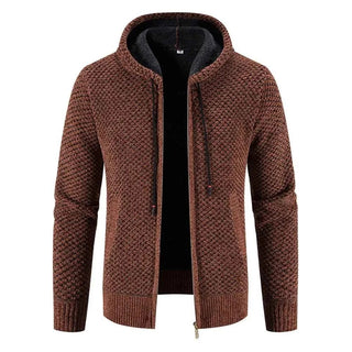 Herren Kapuzenstrickjacke - Cecile LavelleBraun