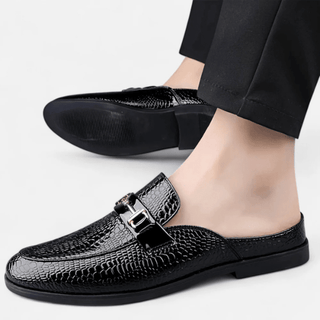 Herren Loafer Elegant mit Metallspange - Cecile LavelleSchwarz glänzend