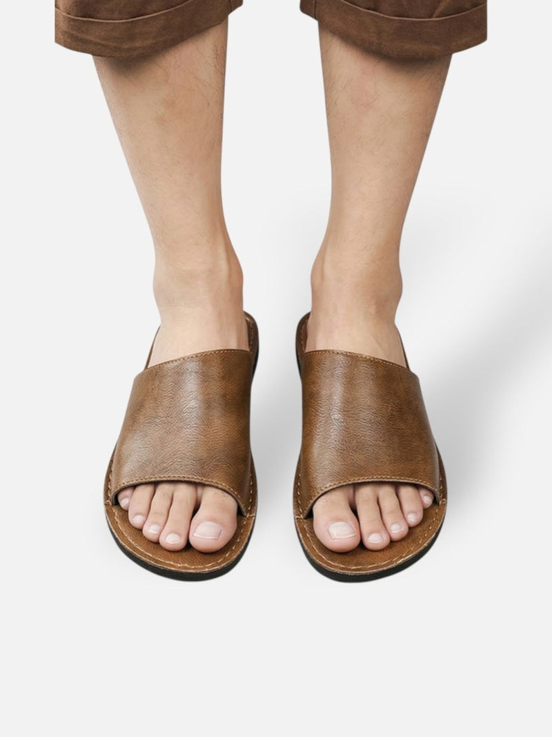 Herren Pantoletten Mit Breitem Riemen