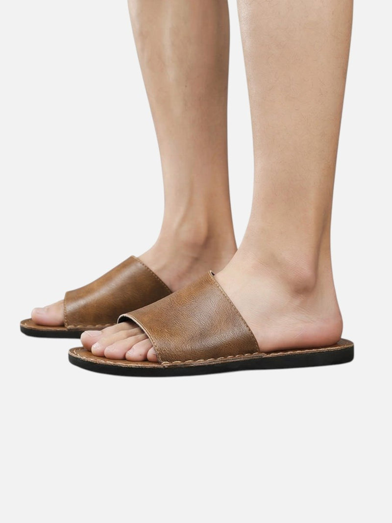 Herren Pantoletten Mit Breitem Riemen