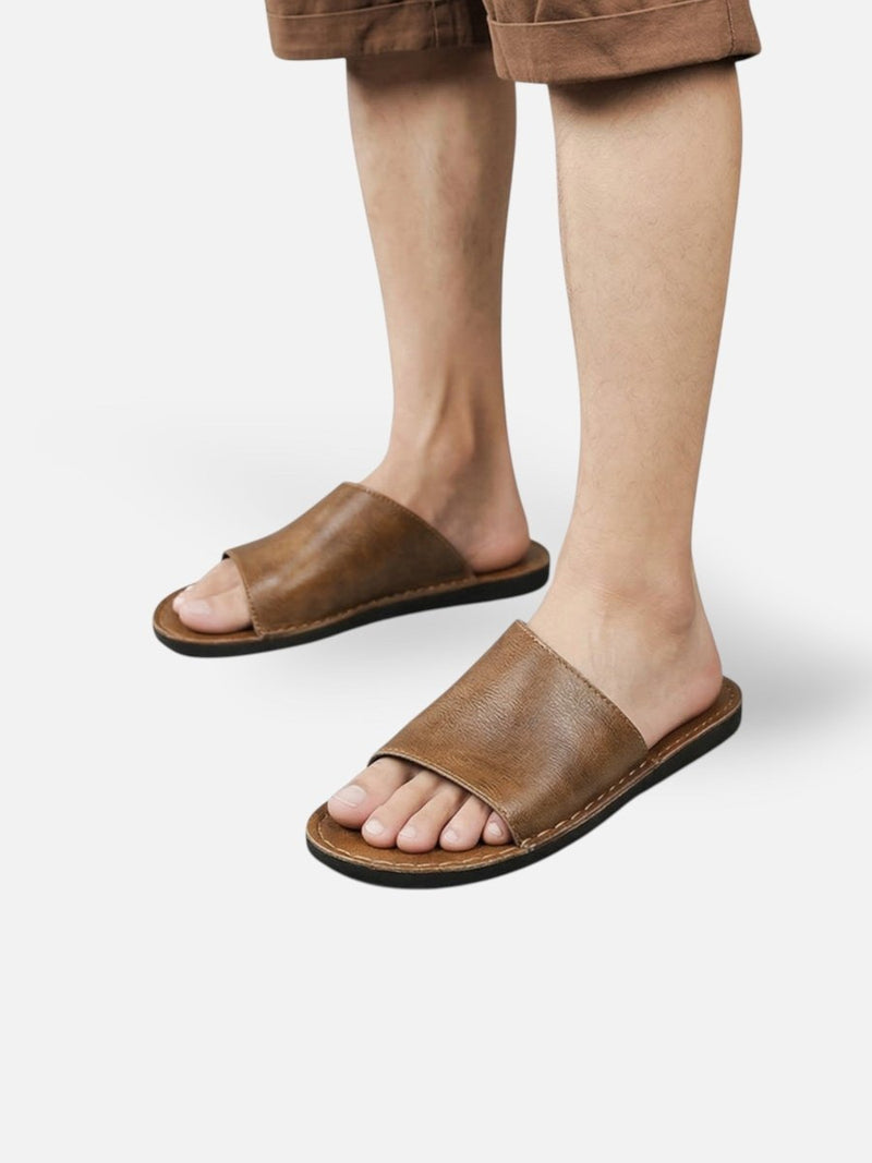 Herren Pantoletten Mit Breitem Riemen