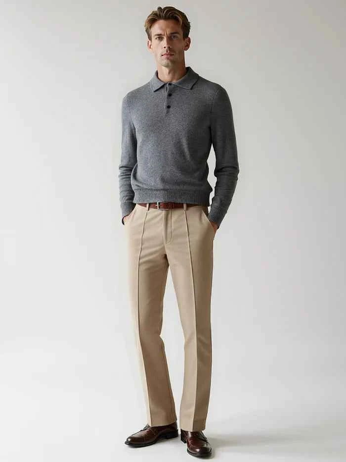 Herren Pullover Mit Knopfleiste