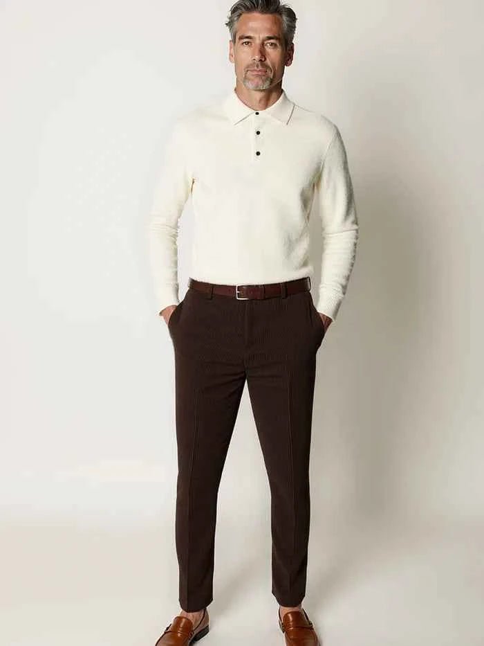 Herren Pullover Mit Knopfleiste