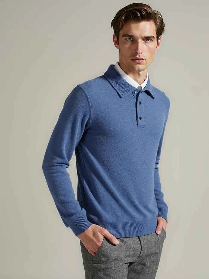Herren Pullover Mit Knopfleiste