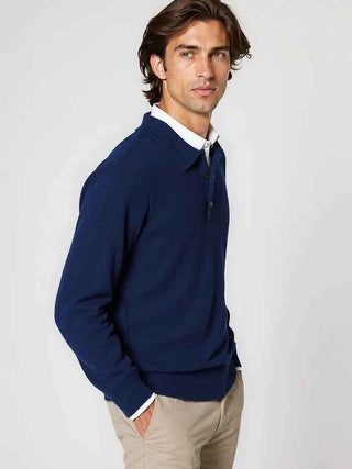 Herren Pullover Mit Knopfleiste - Cecile LavelleMarineblau