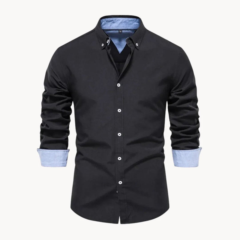 Herren Slim Fit Hemd mit Kontrastkragen