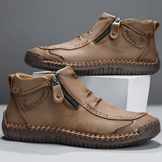Herren Stiefeletten Lederoptik mit Reißverschluss - Cecile LavelleKhaki