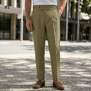 Herren Stoffhose Elegant Modern Geschnitten - Cecile LavelleOlivgrün