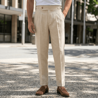 Herren Stoffhose Elegant Modern Geschnitten - Cecile LavelleBeige