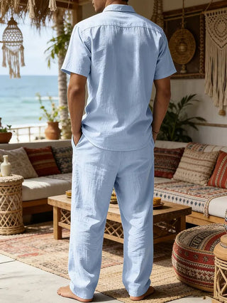 Herren Zweiteiler Set mit Hemd und Hose - Cecile LavelleHellblau