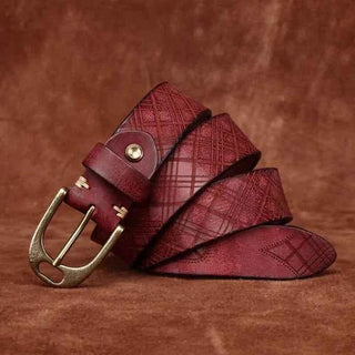 Herrengürtel Mit Gravur - Cecile LavelleBurgunderrot