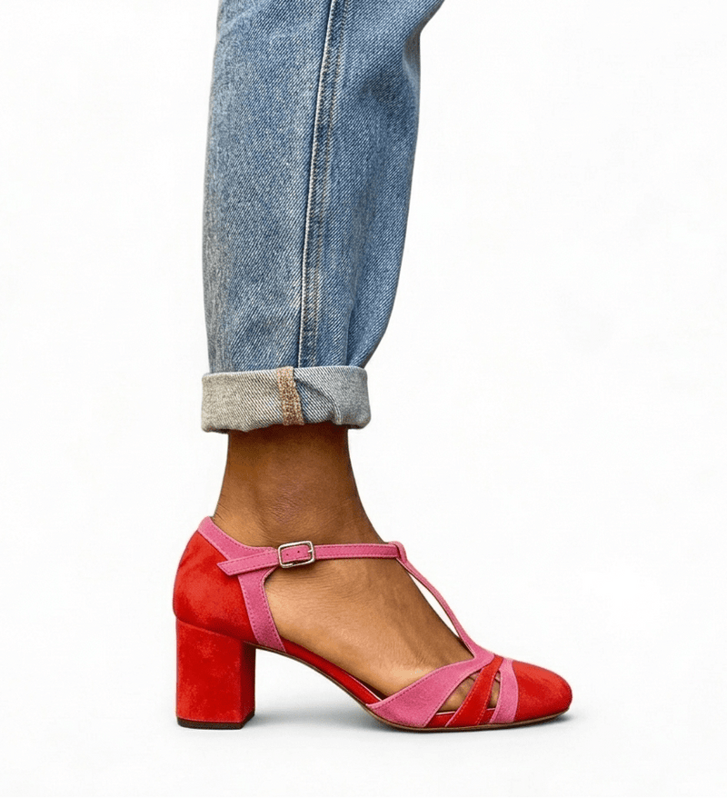 High Heels Mit Blockabsatz Und Knöchelriemen