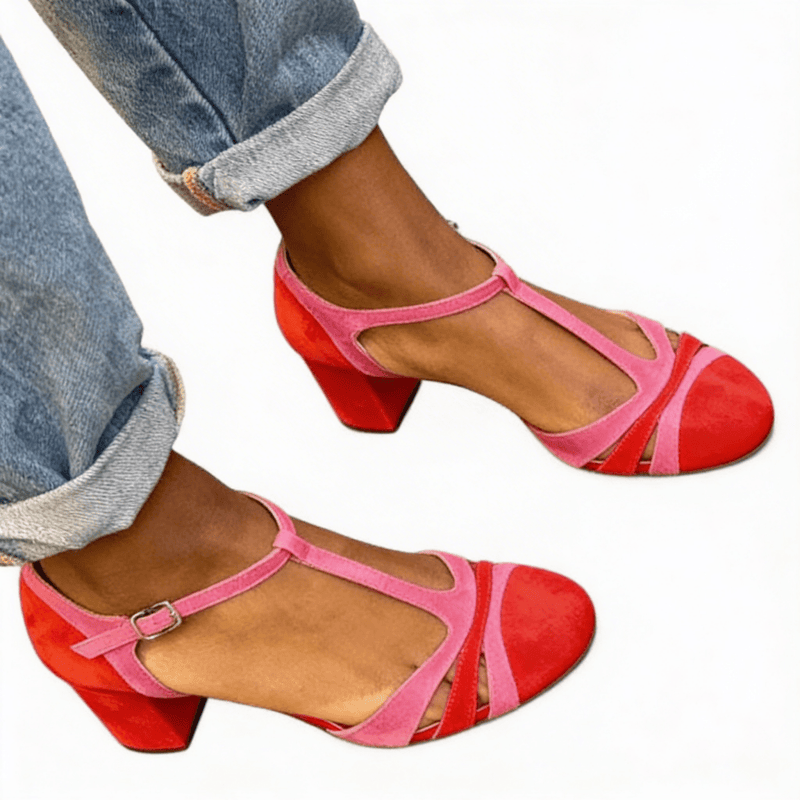 High Heels Mit Blockabsatz Und Knöchelriemen